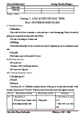 Giáo án Tin học lớp 3 - Chương trình cả năm - Năm học 2015-2016 - Phạm Thị Duyên